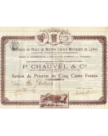 P. Chauvel & Cie. Délainage de Peaux de Mouton, Lavage Mécanique de Laines