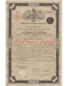Royaume de Hongrie - Emprunt Or 4% 1881, 100 Fl.