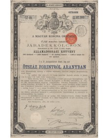 Royaume de Hongrie - Emprunt 4% Or 1881, 500 Fl
