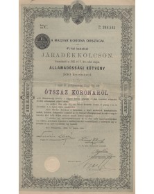 Royal Hungarian Bond 4% 1902 (500 Kr)