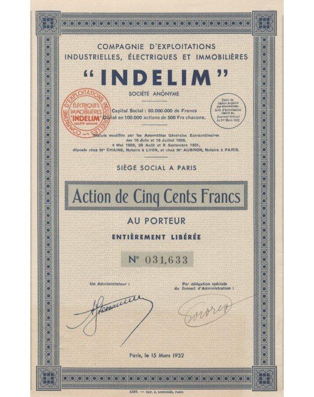 INDELIM Cie d'Exploitations Industrielles, Electriques et Immobilières