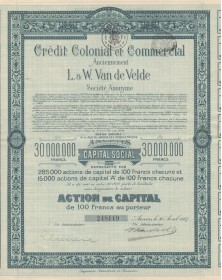 Crédit Colonial et Commercial  anciennement L. & W. Van de Velde