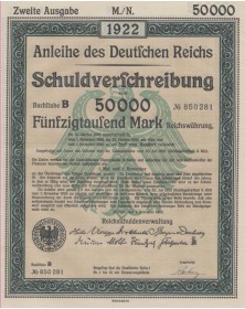 Anleihe des Deutschen Reichs 1922, Dritte Ausgabe, 1000 Mark