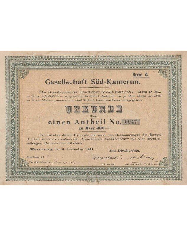 Sté du Süd-Kamerun/ Gesellschaft Süd-Kamerun