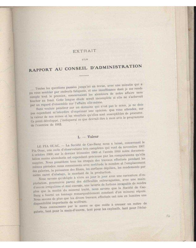 Notice sur les Mines Indochinoises du Tonkin, 1911