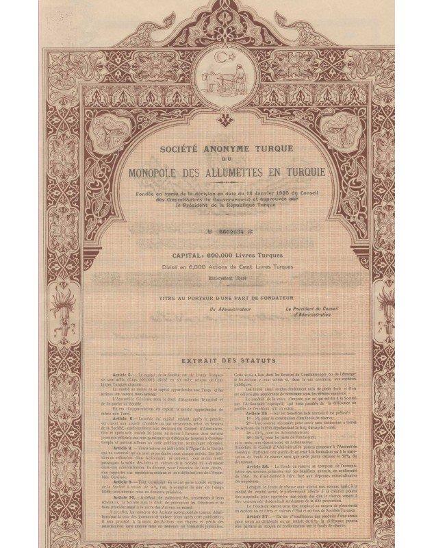 Monopole des Allumettes en Turquie
