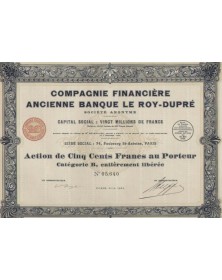 Compagnie Financière, ancienne Banque Le Roy-Dupré