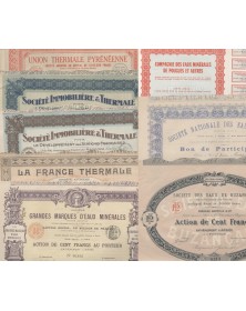 Mineral waters: Lot of 10 French certificates