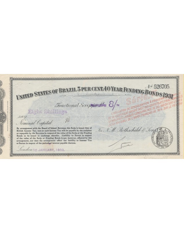 United States of Brazil - 5% Loan Funding Bonds 1931