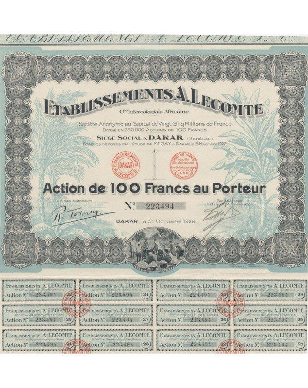 Etablissements A. Lecomte, Compagnie Intercoloniale Africaine, Dakar Sénégal