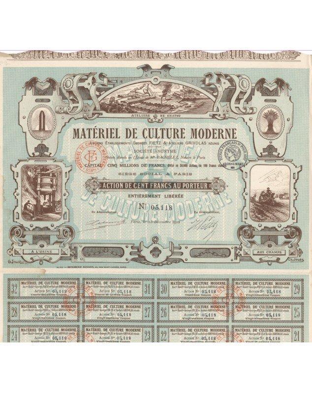 Matériel de Culture Moderne, Anciens Ets George Flitz & Ateliers Grivolas Réunis