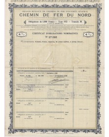Grands Réseaux de Chemin de Fer d'Intérêt Général. Chemin de Fer du Nord. 1921