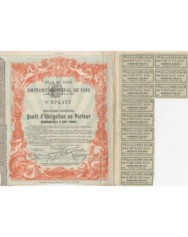 City of Paris - Municipal Loan 1892
