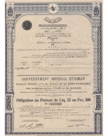Gouvernement Impérial Ottoman - Emprunt Ottoman 4% du Chemin de Fer de Soma-Panderma