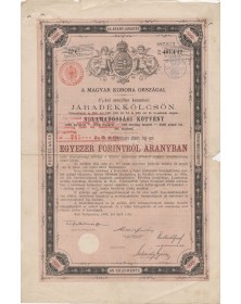 Kingdom of Hungary - 4% Gold Bond 1888, 1000 Fl