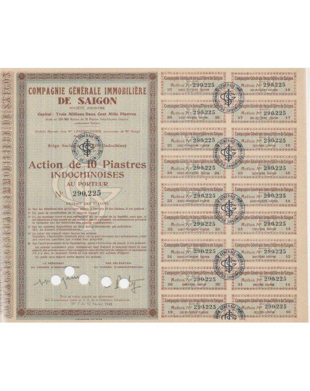 Cie Générale Immobilière de Saïgon. 1948