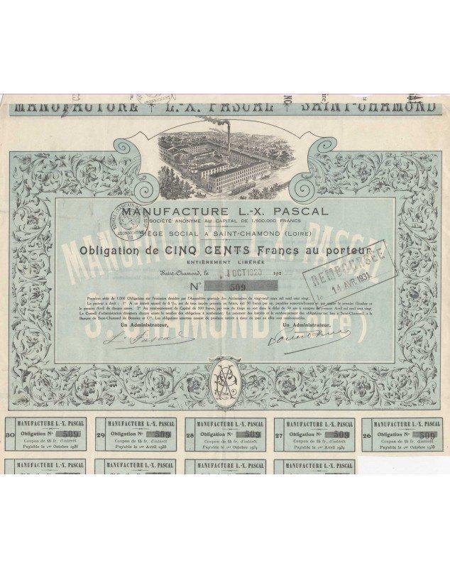 Manufacture L.-X. Pascal St-Chamond 1920