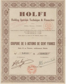 HOLFI Holding Spéciale Technique & Financière