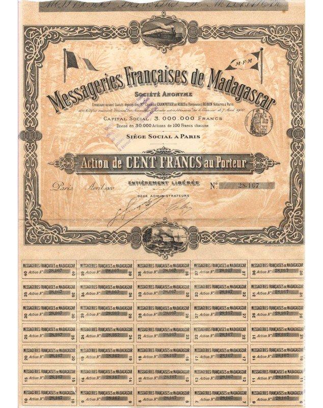 Messageries Françaises de Madagascar. 1900