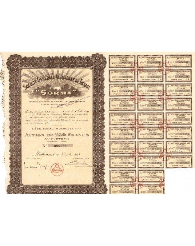 Sté Générale Alsacienne de Tissage (SORMA). 1924