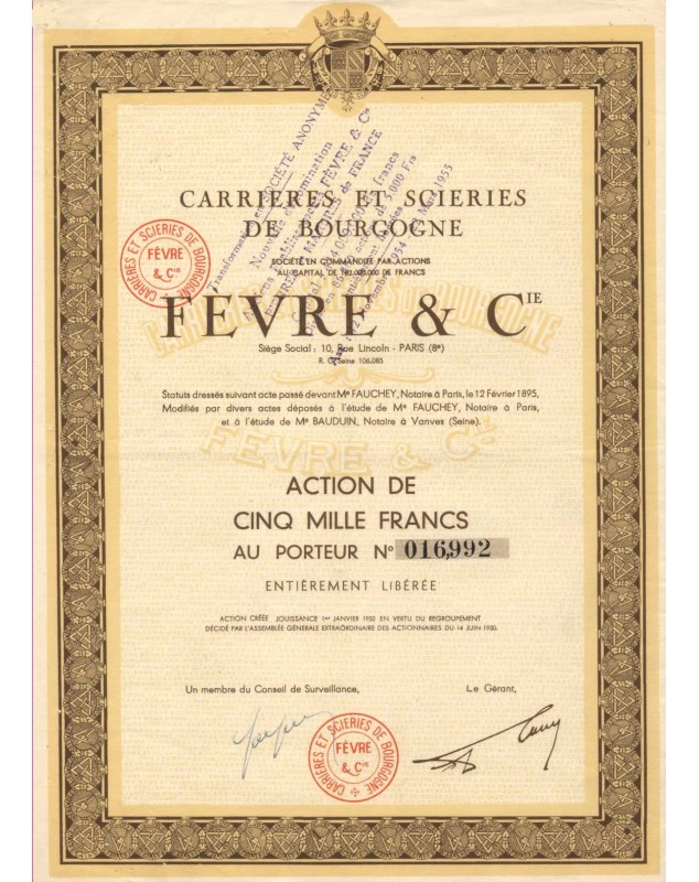 Carrières et Scieries de Bourgogne Fèvre & Cie
