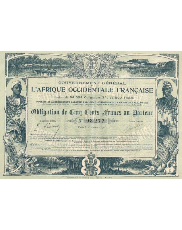 Gouvernement Général de l'Afrique Occidentale Française. 1905