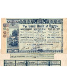 The Land Bank of Egypt. 1905 (Capital 1,000,000£). French tax stamps