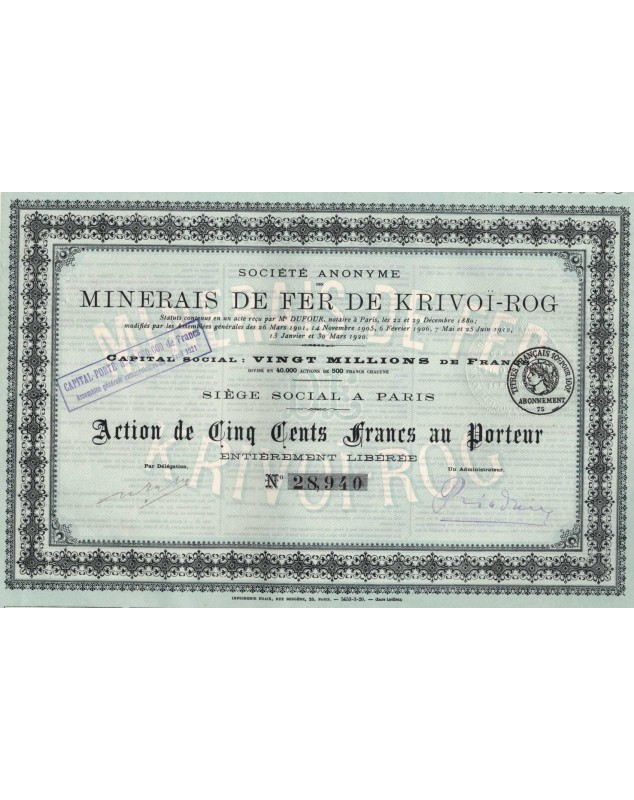 S.A. des Minerais de Fer de Krivoï-Rog (1920)