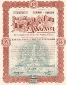 Mines de Oroy Plata ''La Preciosa''. 1911