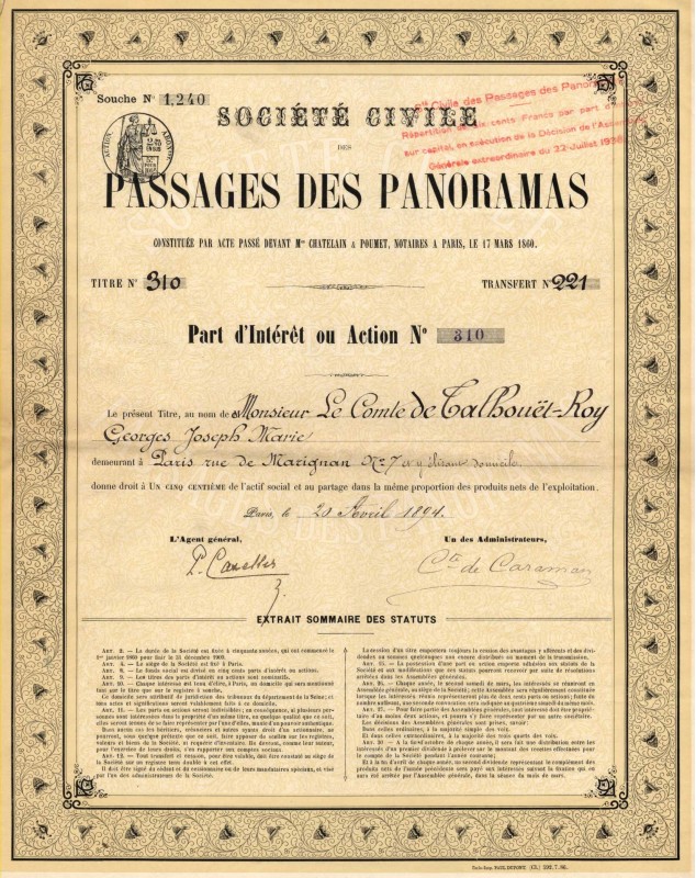 Société Civile des Passages des Panoramas (1894)