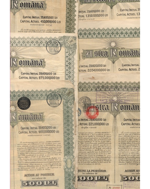 Astra Romana (pétrole) Lot de 1921 à 1936