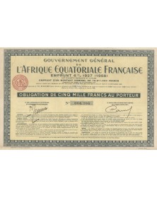 Gouvernement Général de l'Afrique Equatoriale Française - Emprunt 6% 1927 (1958)