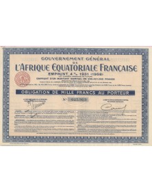 Gouvernement Général de l'Afrique Equatoriale Française - Emprunt 4% 1931 (1958)