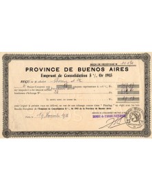 Province de Buenos Aires-Emprunt de Consolidations 5% 1915