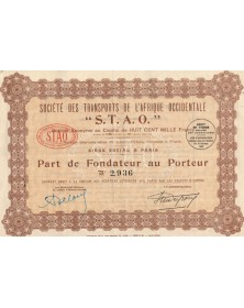 Société des Transports de l'Afrique Occidentale "STAO" (1926)