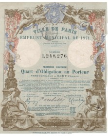 Ville de Paris - Emprunt Municipal de 1871