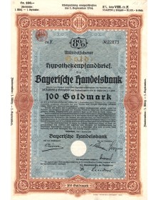 Bayerische Handelsbank - 8% Gold Hypothekenfanbrief, Reihe VIII