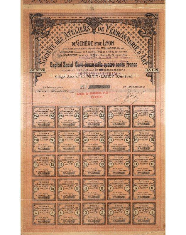 Sté des Ateliers de Ferronneries d'Art de Genève et de Lyon