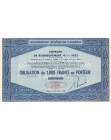 Gouvernement Général de l'Algérie - 4.5% 1952 Regroupment Loan