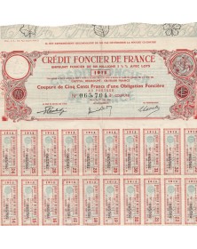 U Emprunt CRÉDIT FONCIER de FRANCE 1917 