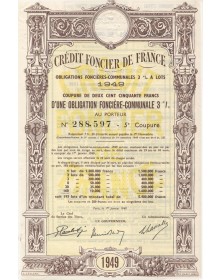 Crédit Foncier de France - Municipal Bond 3% 1949