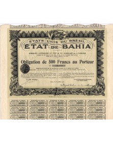 Etats-Unis du Brésil, Etat de Bahia -  Emprunt Extérieur 5% 1910