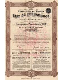 Etat de Pernambuco, Etats Unis du Brésil - Emprunt 5% 1909