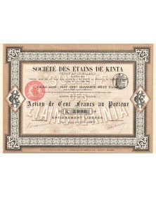 Société des Etains de Kinta (Presqu'Ile de Malacca)