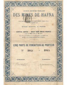 Société Anonyme Française des Mines de Hafna (Algérie)
