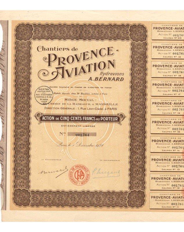 Chantiers de Provence-Aviation, Hydravions A. Bernard