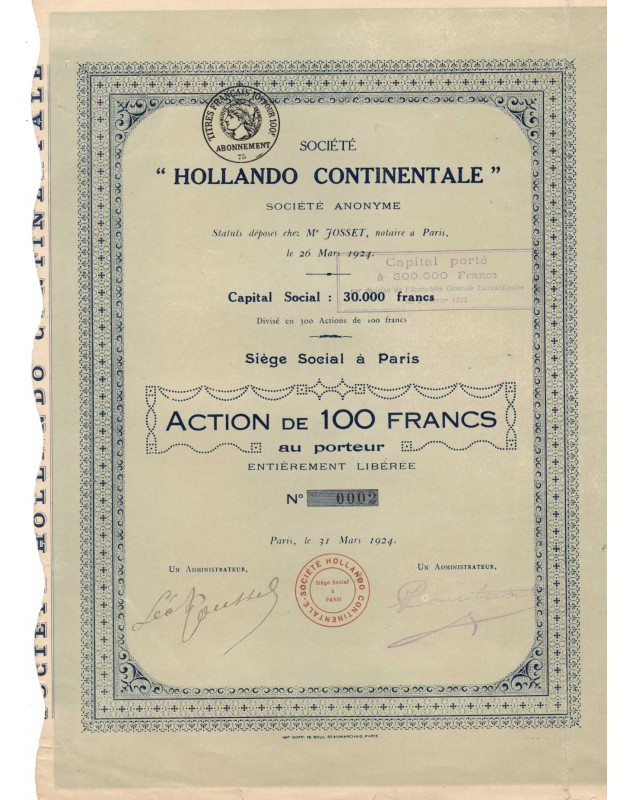 Société "Hollando Continentale"