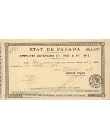 Etat de Parana - Emprunts Extérieurs 5% 1905 et 1913