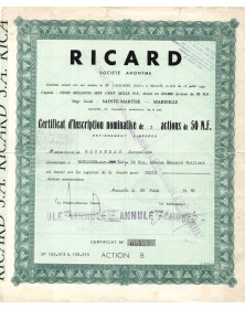 Ricard, Société Anonyme (siège à Marseille) 1960