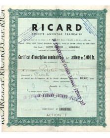 Ricard, Société Anonyme (head office in Marseilles) 1957